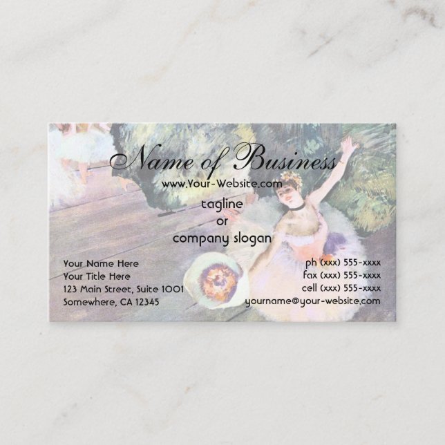 Dancer with a Bouquet of Flowers by Edgar Degas Business Card (Front)