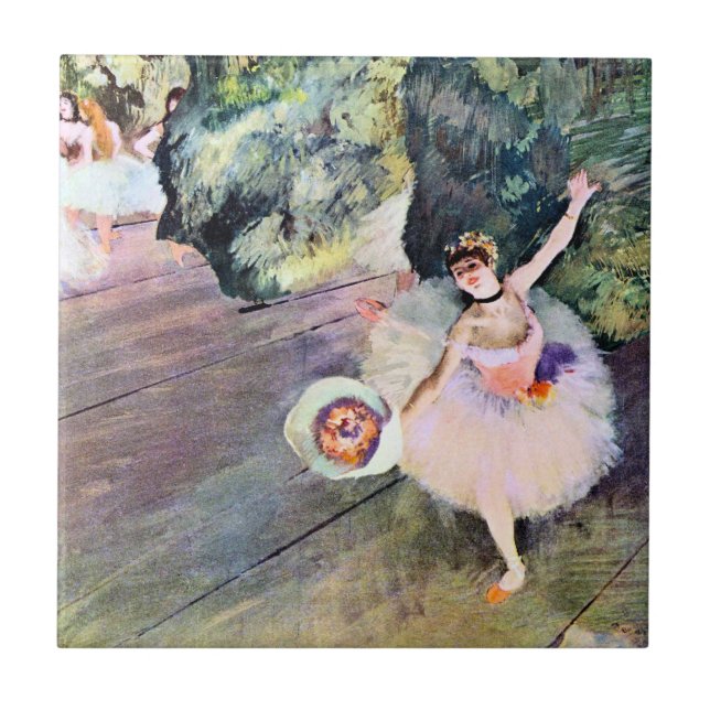 Dancer with a Bouquet of Flowers by Edgar Degas Ceramic Tile (Front)