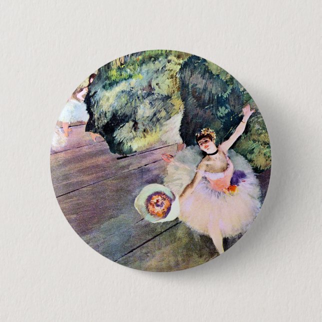 Dancer with a Bouquet of Flowers by Edgar Degas Pinback Button (Front)