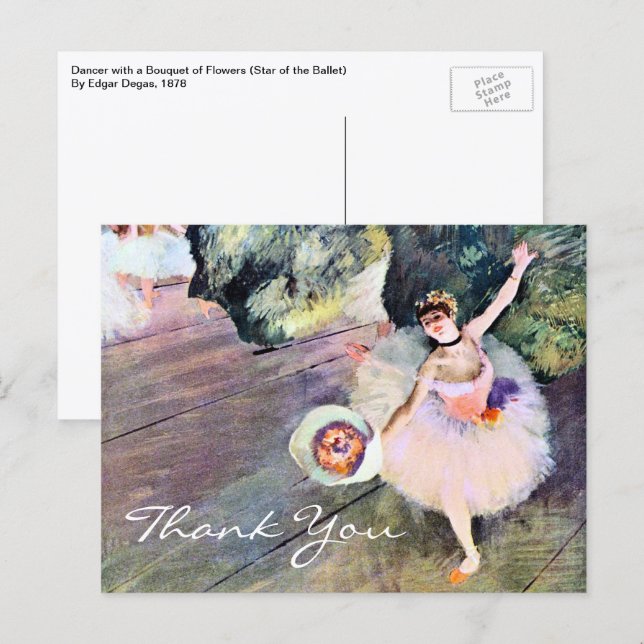 Dancer with a Bouquet of Flowers by Edgar Degas Postcard (Front/Back)