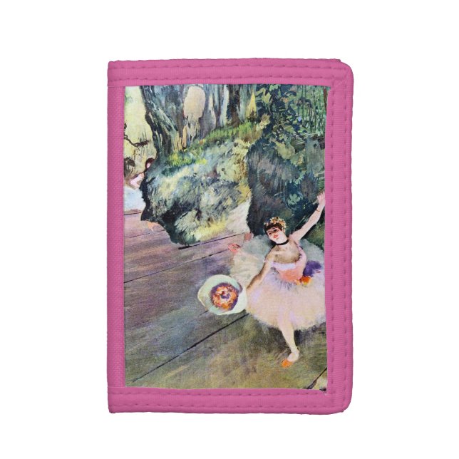 Dancer with a Bouquet of Flowers by Edgar Degas Tri-fold Wallet (Front Vertical)
