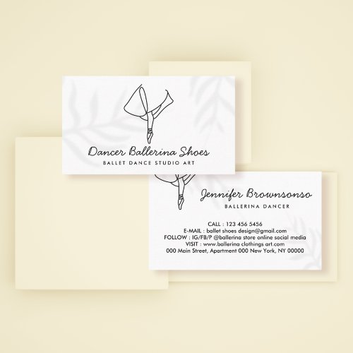 Dancer with Ballerina Shoes and Skirt Business Card