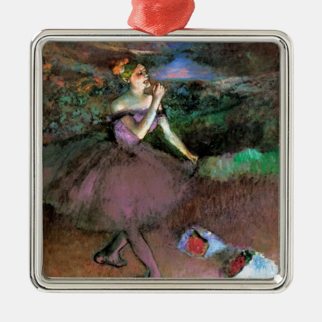Dancer with Bouquets by Degas Metal Ornament (Front)
