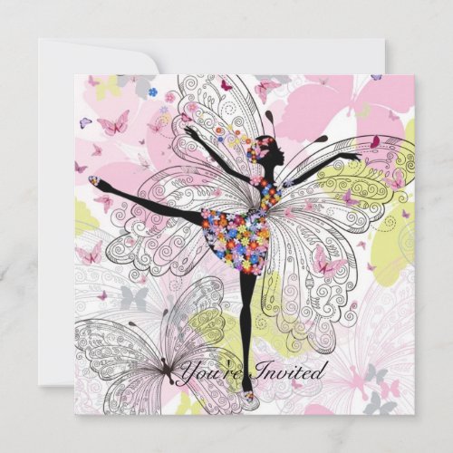 Dancer With Butterflies Invitation