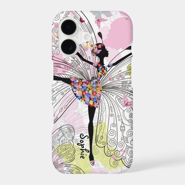 Dancer With Butterflies Iphone Case (Back)