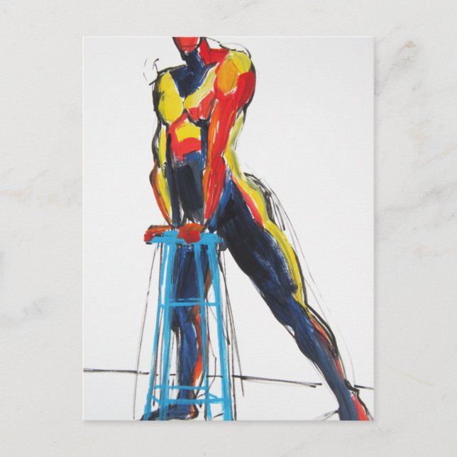 Dancer with Drafting Stool postcard (Front)