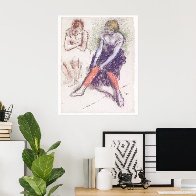 Dancer with Red Stockings by Edgar Degas Poster (Home Office)