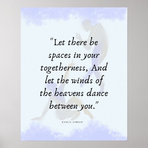 Dancers and Movement Quote Cloud Blue Poster