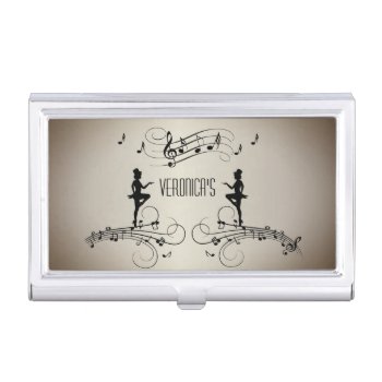Dancers And Music Personal Name Business Card Case by kahmier at Zazzle