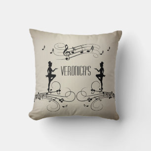 Dancers and Music Personal Name Throw Pillow