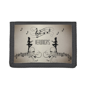 Dancers and Music Personal Name Tri-fold Wallet