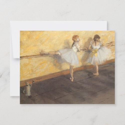 Dancers Practicing at the Barre by Edgar Degas Invitations