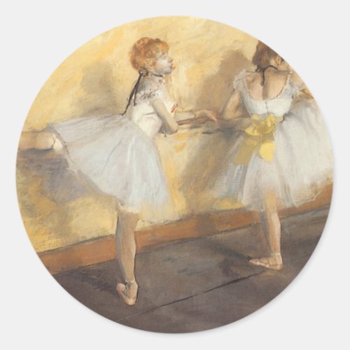 Dancers at the Bar by Edgar Degas Vintage Ballet Classic Round Sticker