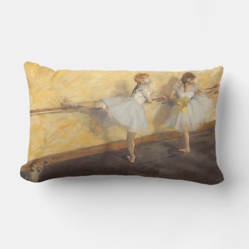Dancers at the Bar by Edgar Degas Vintage Ballet Lumbar Pillow