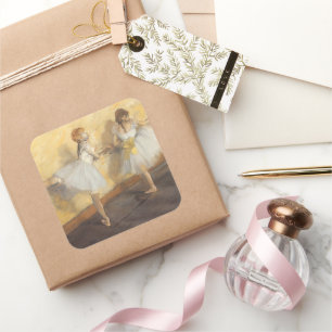 Dancers at the Bar by Edgar Degas, Vintage Ballet Square Sticker