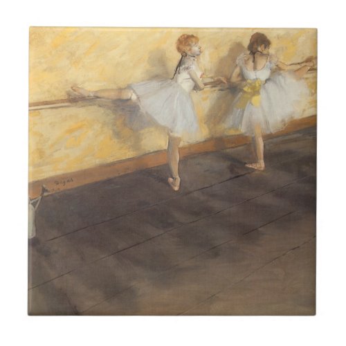 Dancers at the Bar by Edgar Degas Vintage Ballet Tile