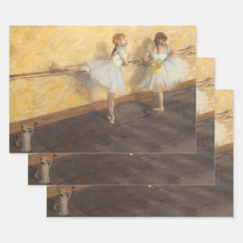Dancers at the Bar by Edgar Degas Vintage Ballet Wrapping Paper Sheets