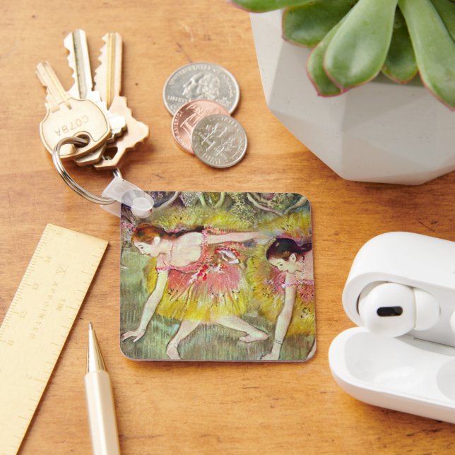 Dancers Bending Down by Edgar Degas, Ballet Art Keychain (Desk)