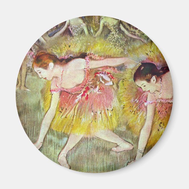 Dancers Bending Down by Edgar Degas, Ballet Art Magnet (Front)