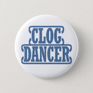 Dancers Blue Dancer Clogging Clog Swirls Flair Pinback Button