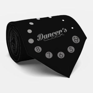 Dancer's clock with numbers for a Dancer's Neck Tie
