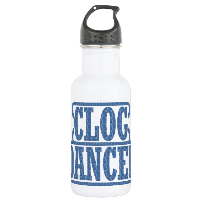 Dancers Clogging Blue Dancer Swirls Clog Kids Stainless Steel Water Bottle (Front)