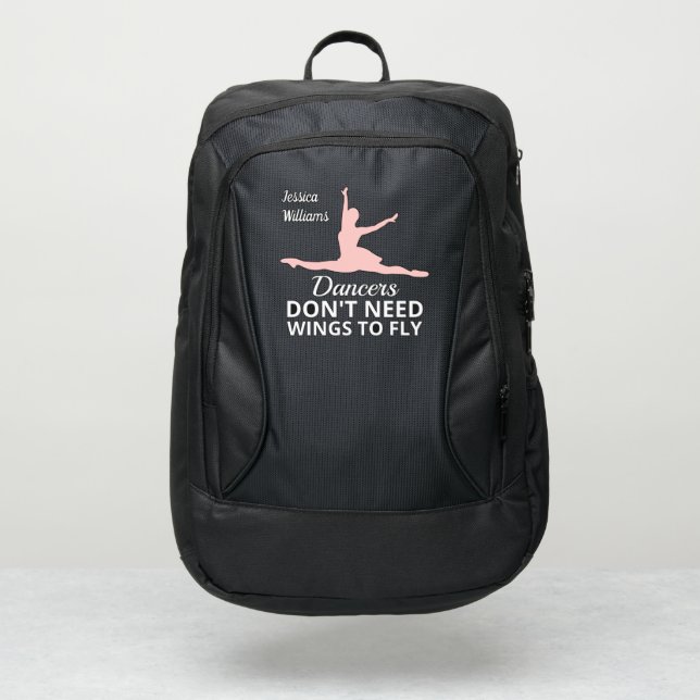 Dancers don't need wings to fly ballerina quote port authority® backpack (Front)