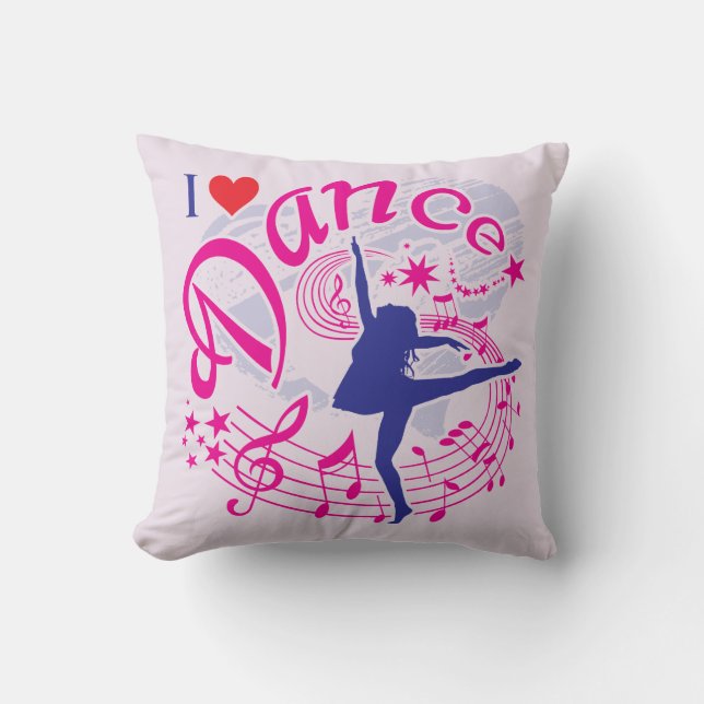 Dancers, I Love Dance, Dancing Throw Pillow (Front)