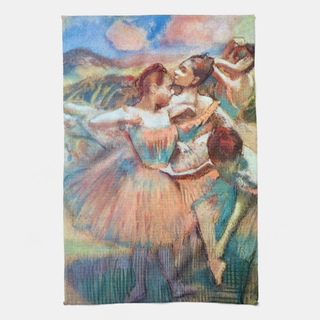 Dancers in a Landscape by Edgar Degas Kitchen Towel (Vertical)