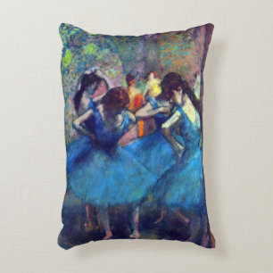 Dancers in Blue by Edgar Degas, Vintage Ballet Art Accent Pillow