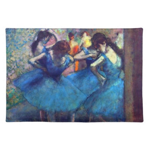 Dancers in Blue by Edgar Degas Vintage Ballet Art Cloth Placemat