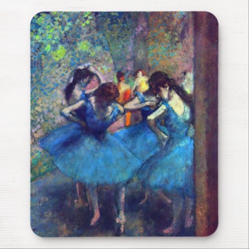 Dancers in Blue by Edgar Degas Vintage Ballet Art Mouse Pad