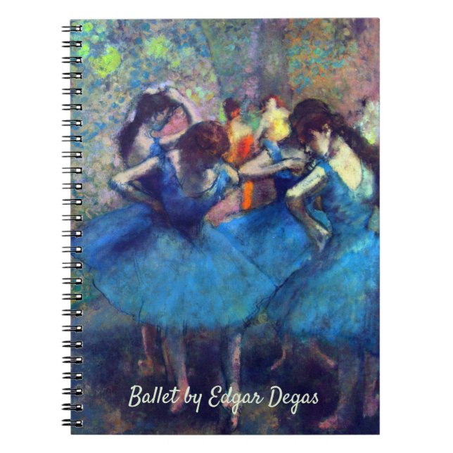 Dancers in Blue by Edgar Degas, Vintage Ballet Art Notebook (Front)
