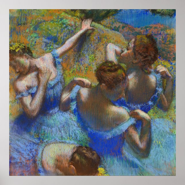 Dancers In Blue - Edgar Degas - c1890 Poster (Front)