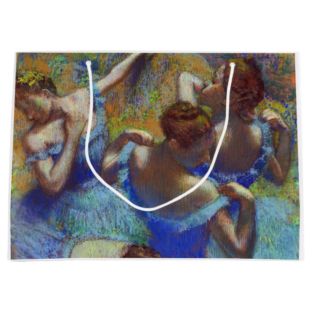 Dancers in Blue, Edgar Degas Large Gift Bag (Front)