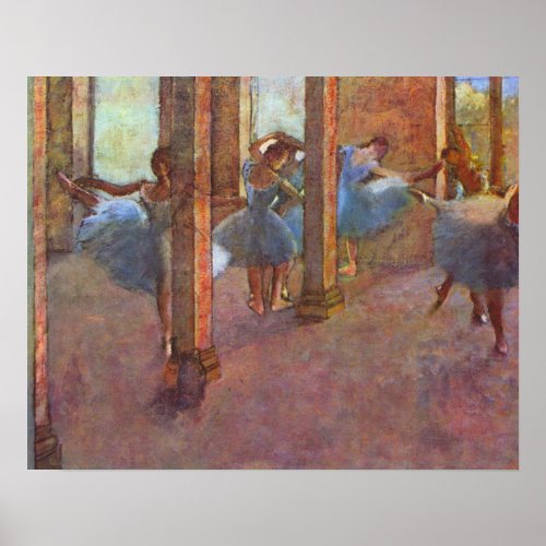 Dancers in Foyer Edgar Degas Vintage Ballet Art Poster