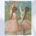 Dancers in Pink by Edgar Degas, Vintage Ballet Art Jigsaw Puzzle<br><div class="desc">Dancers in Pink (c.1885) by Edgar Degas is a vintage impressionism fine art portrait painting featuring two ballet dancers with long hair in braids and dressed in pink tutu dresses. The girls are dancing in a performance. About the artist: Edgar Degas (1834-1917) is regarded as one of the founders of...</div>