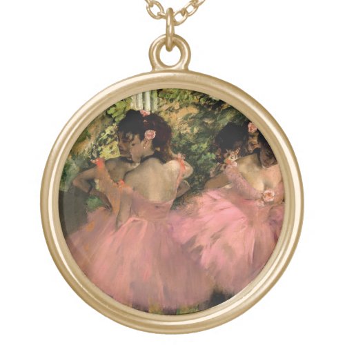 Dancers in Pink Gold Plated Necklace