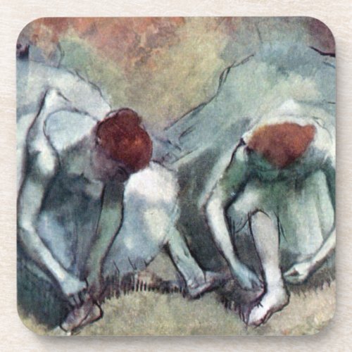 Dancers Lacing Their Shoes by Edgar Degas Beverage Coaster