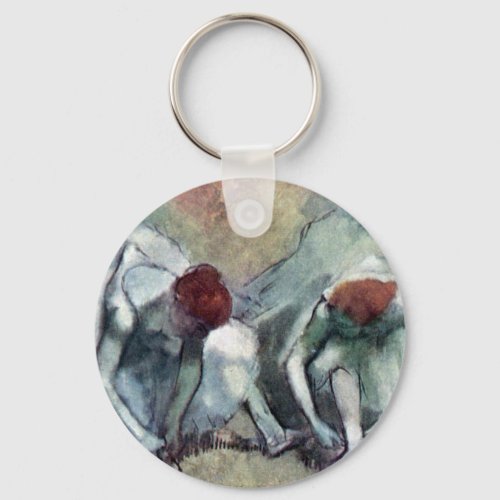 Dancers Lacing Their Shoes by Edgar Degas Keychain