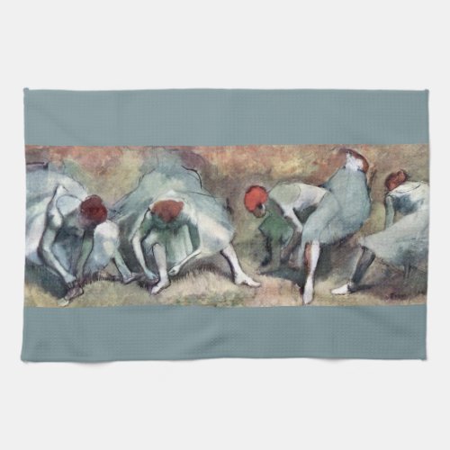 Dancers Lacing Their Shoes by Edgar Degas Kitchen Towel