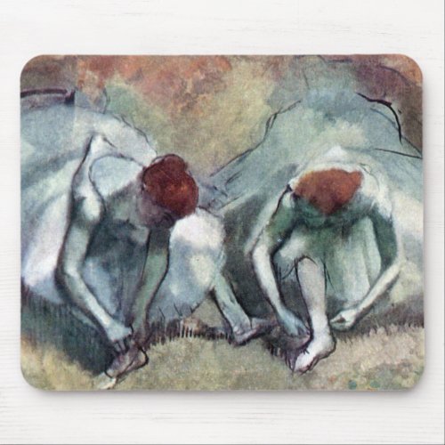 Dancers Lacing Their Shoes by Edgar Degas Mouse Pad