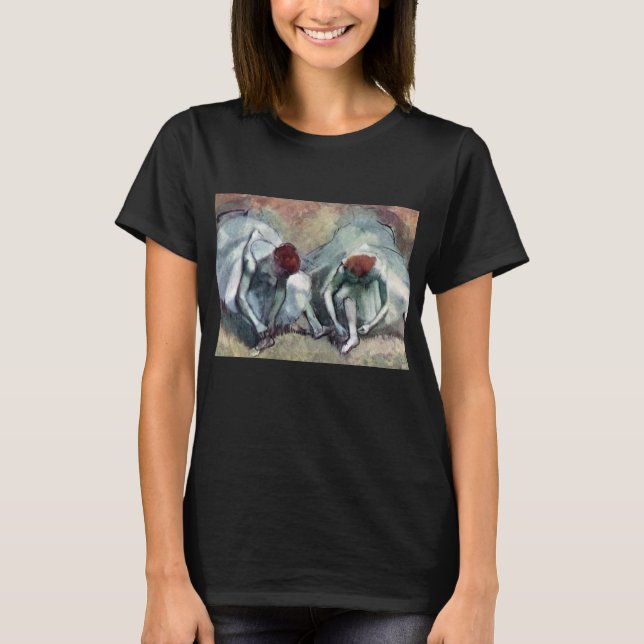 Dancers Lacing Their Shoes by Edgar Degas T-Shirt (Front)