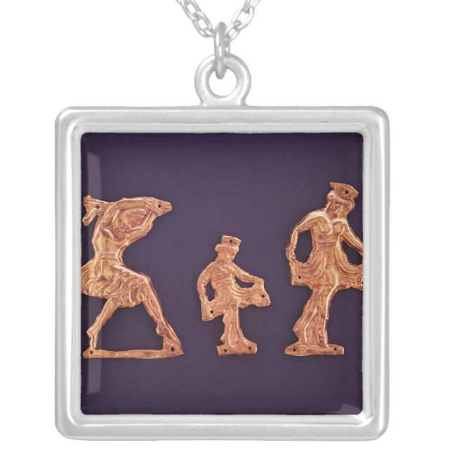 Dancers of goddess Demeter Silver Plated Necklace (Front)