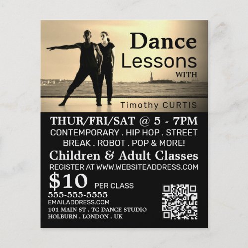Dancers on Stage Dance Lesson Advertising Flyer