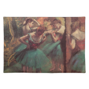Dancers, Pink and Green by Edgar Degas Cloth Placemat