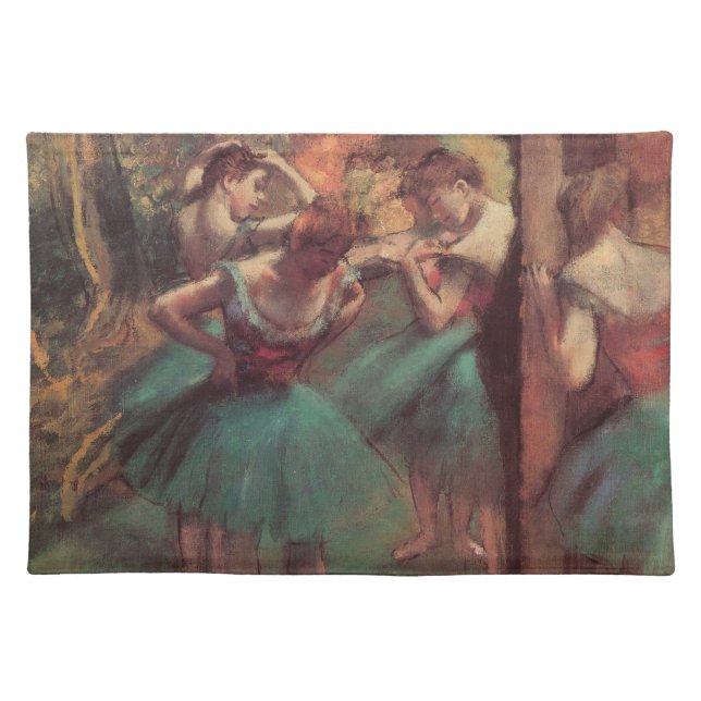 Dancers, Pink and Green by Edgar Degas Cloth Placemat (Front)