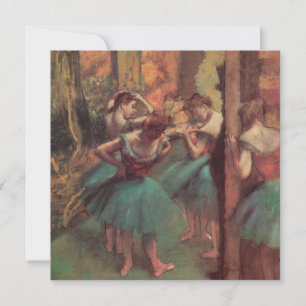Dancers, Pink and Green by Edgar Degas Invitation