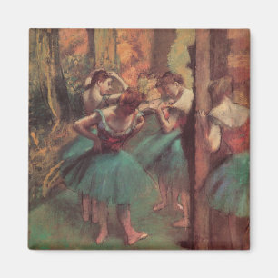 Dancers, Pink and Green by Edgar Degas Magnet
