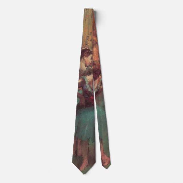 Dancers, Pink and Green by Edgar Degas Neck Tie (Front)